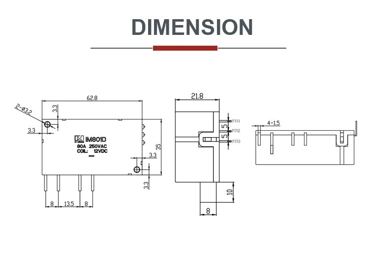 24VDC Magnetic Latching Contactor Miniature 12V Relay